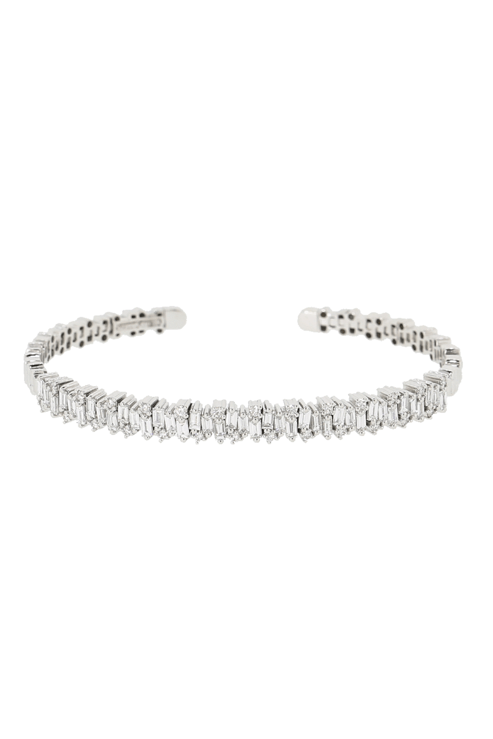 SUZANNE KALAN-Fireworks Diamond Baguette Bangle-WHITE GOLD