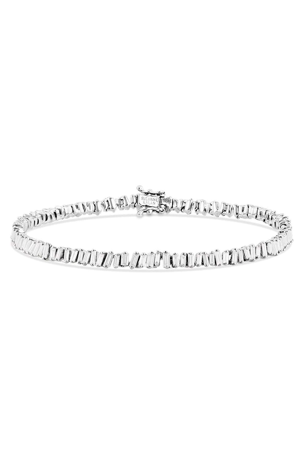 SUZANNE KALAN-Mini Baguette Tennis Bracelet-WHITE GOLD