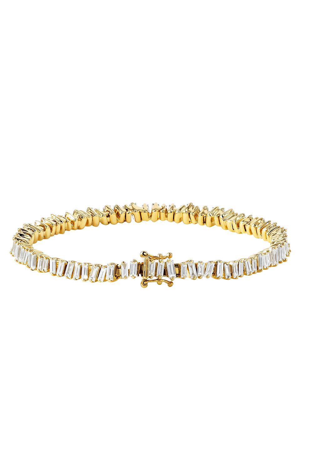 Classic Diamond Baguette Tennis Bracelet-YELLOW GOLD-7-JEWELRYFINE JEWELBRACELET O-SUZANNE KALAN