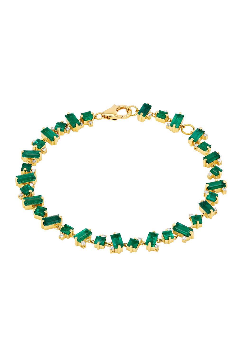 Mixed Emerald Tennis Bracelet-YELLOW GOLD-7-JEWELRYFINE JEWELBRACELET O-SUZANNE KALAN