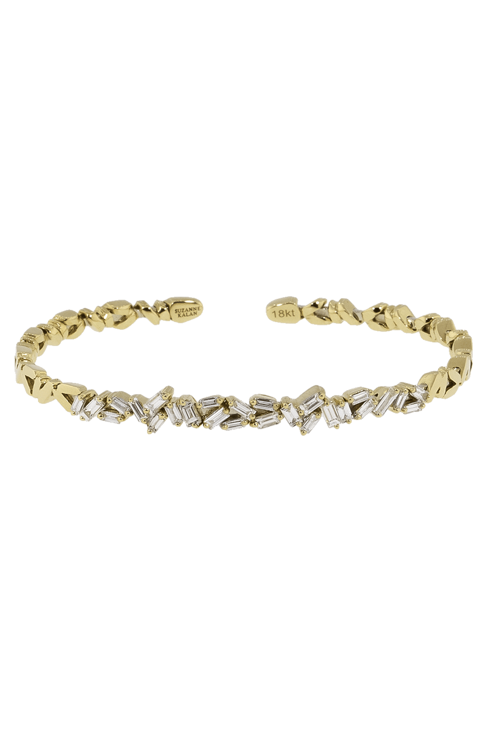 SUZANNE KALAN-Fireworks Diamond Baguette Bangle-YELLOW GOLD