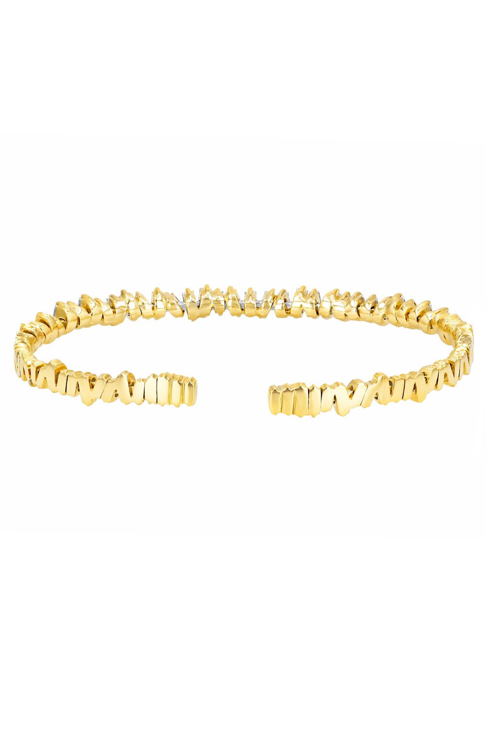 SUZANNE KALAN-Fireworks Flexible Diamond Baguette Bangle-YELLOW GOLD