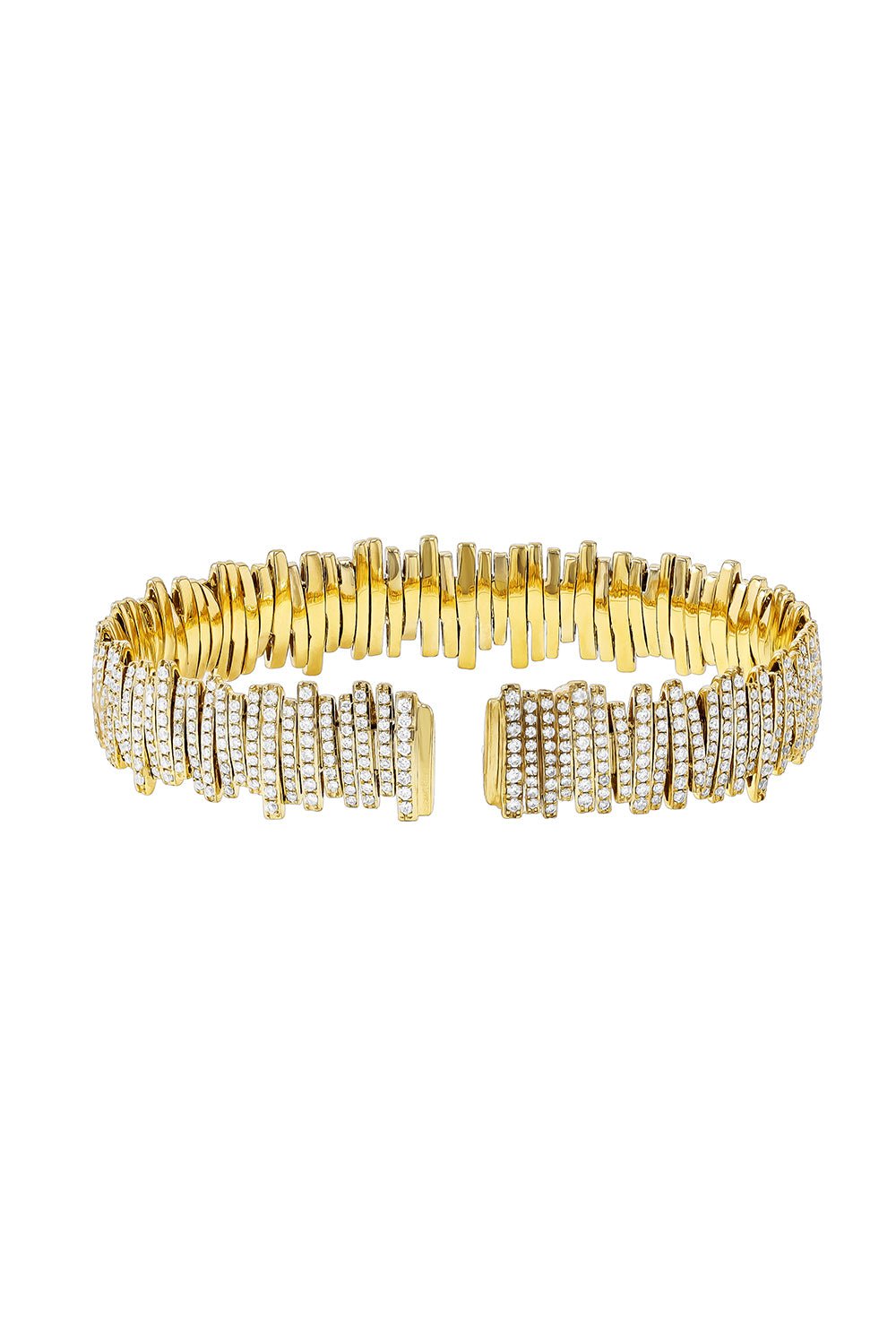 SUZANNE KALAN-Classic Diamond Full Pave Cuff-YELLOW GOLD