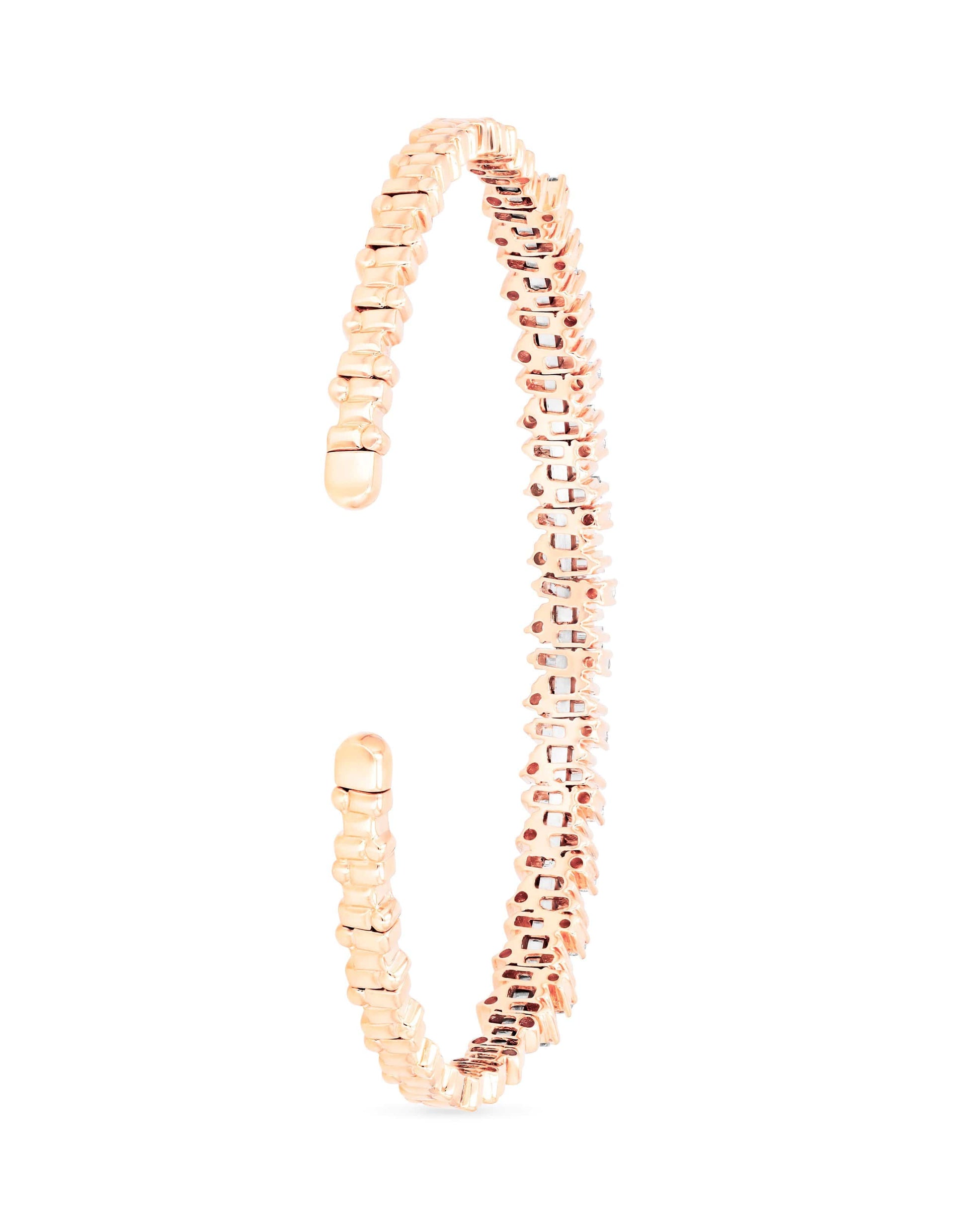 SUZANNE KALAN-Fireworks Diamond Baguette Bangle-ROSE GOLD