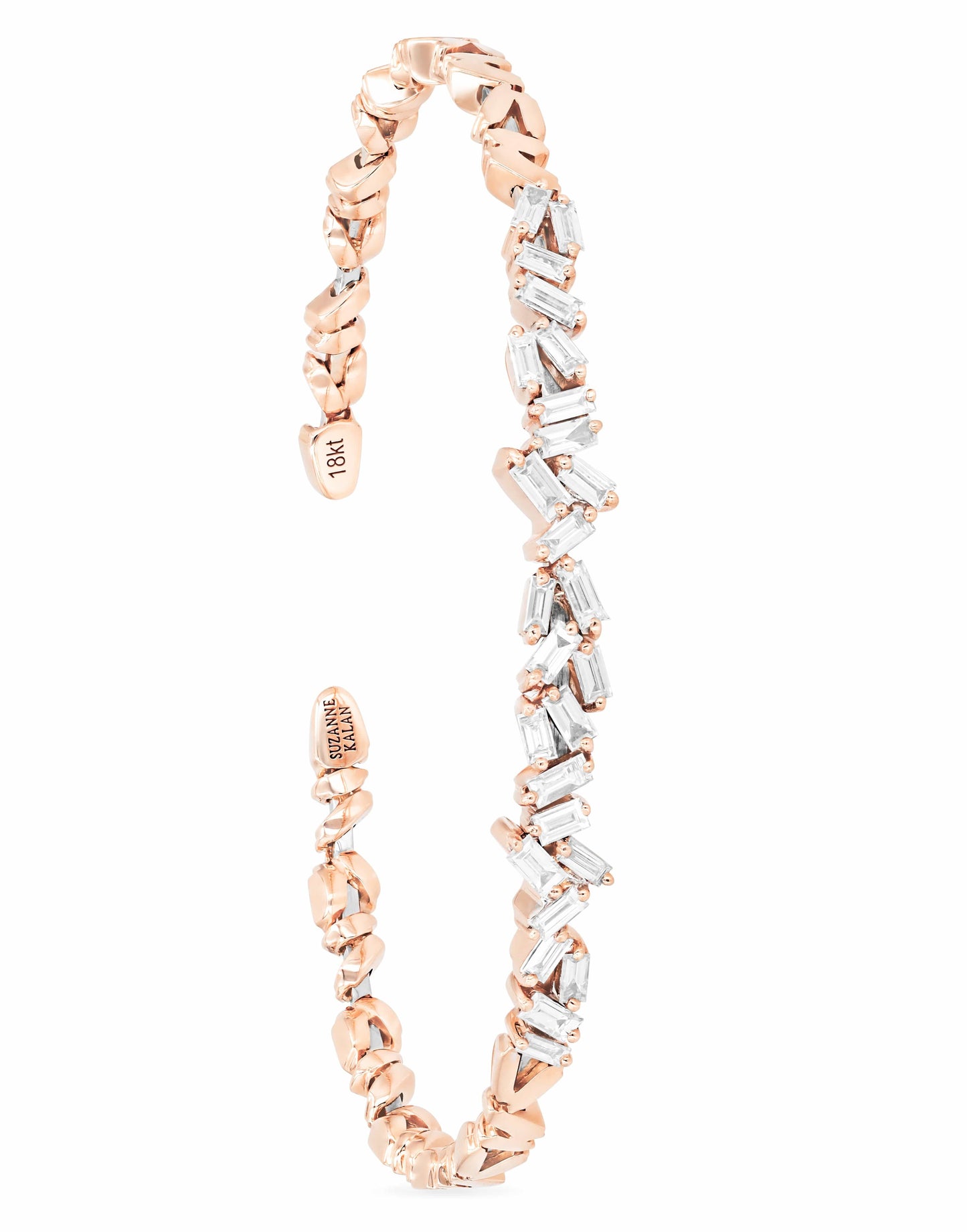 SUZANNE KALAN-Fireworks Diamond Baguette Bangle-ROSE GOLD