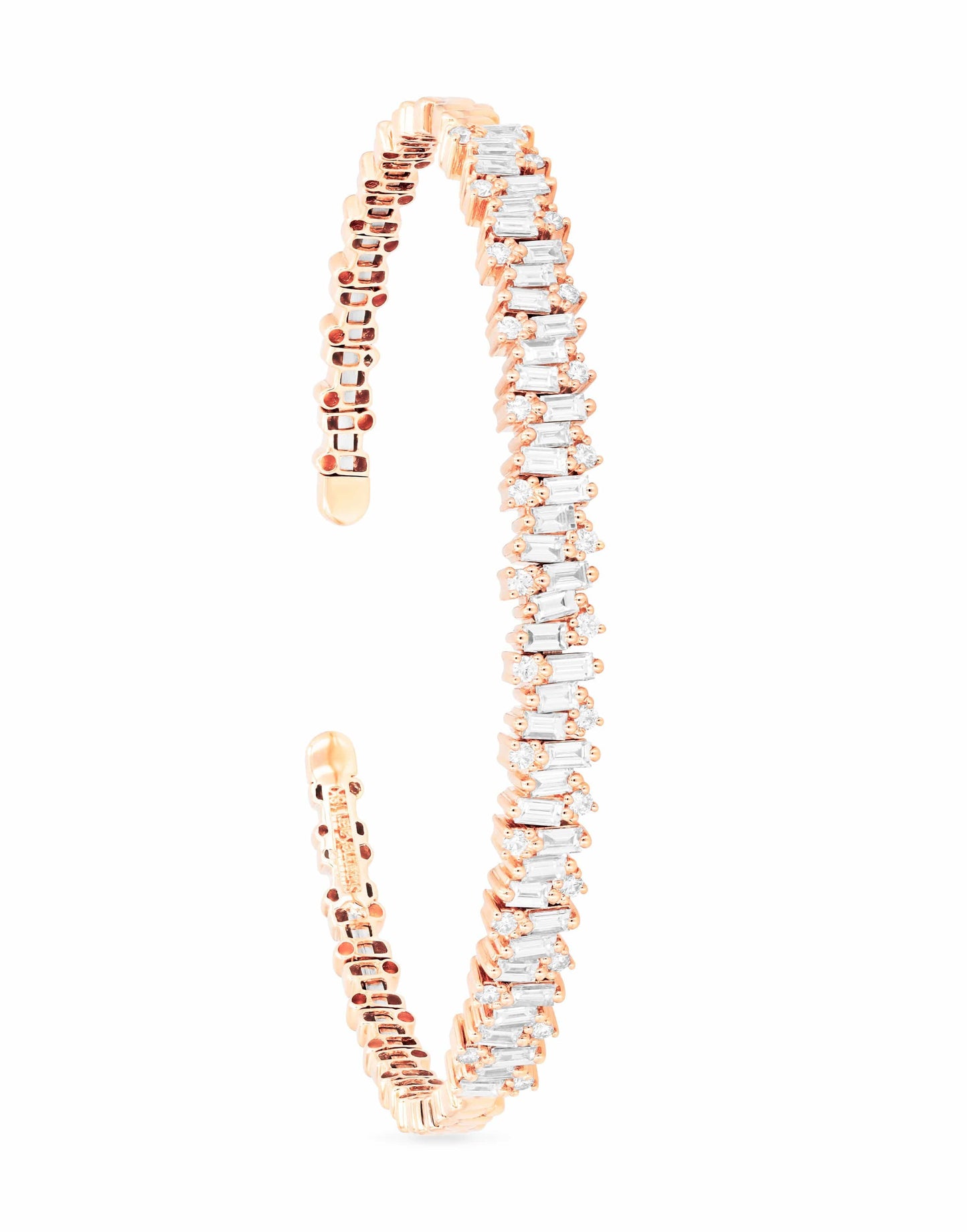 SUZANNE KALAN-Fireworks Diamond Baguette Bangle-ROSE GOLD