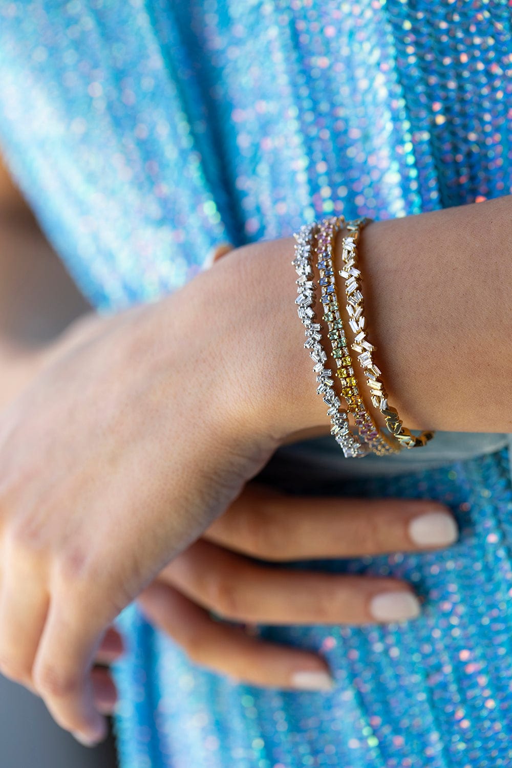 SUZANNE KALAN-Classic Diamond Sparkler Bangle-WHITE GOLD