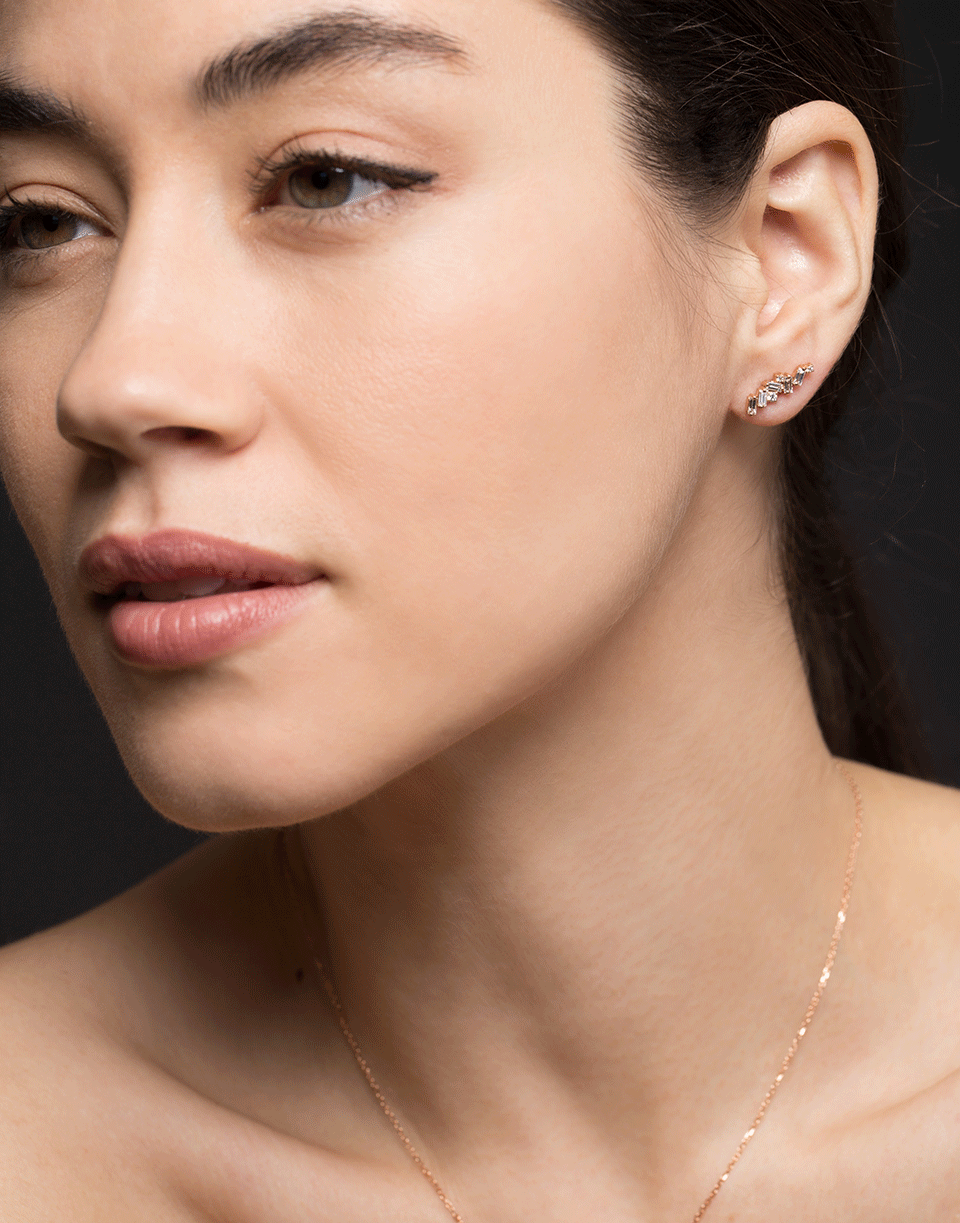 SUZANNE KALAN-Fireworks Diamond Cluster Earrings-ROSE GOLD