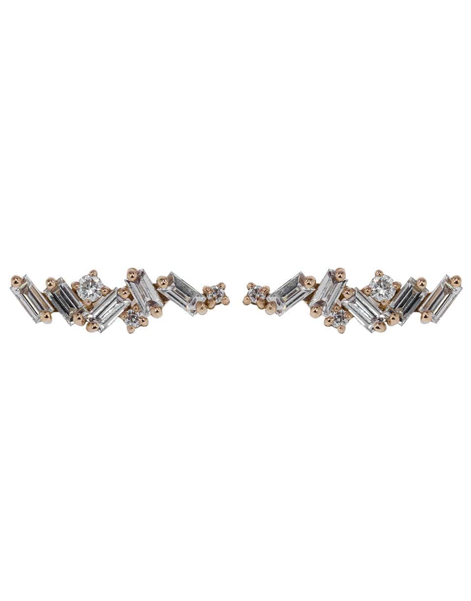 SUZANNE KALAN-Fireworks Diamond Cluster Earrings-ROSE GOLD