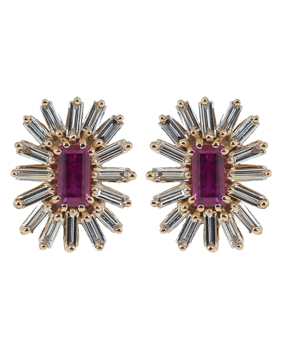 SUZANNE KALAN-Ruby Stud Earrings-ROSE GOLD