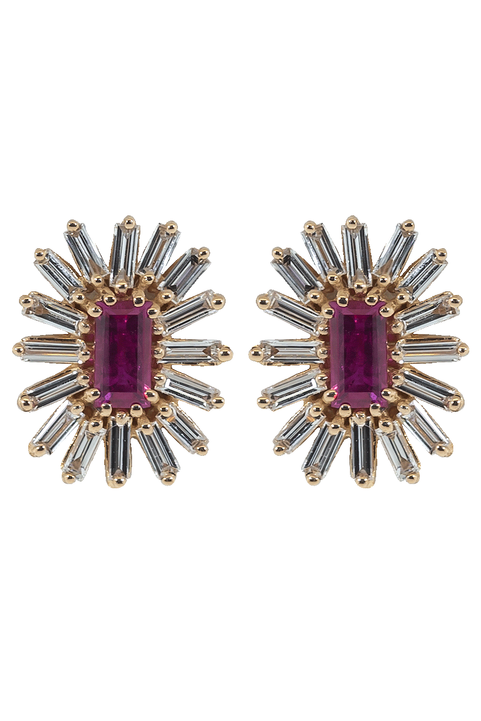 SUZANNE KALAN-Ruby Stud Earrings-ROSE GOLD