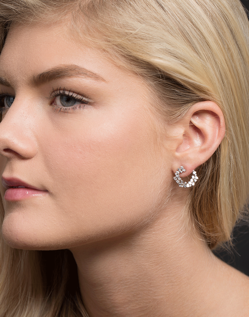 SUZANNE KALAN-Diamond Fireworks Spiral Earrings-WHITE GOLD