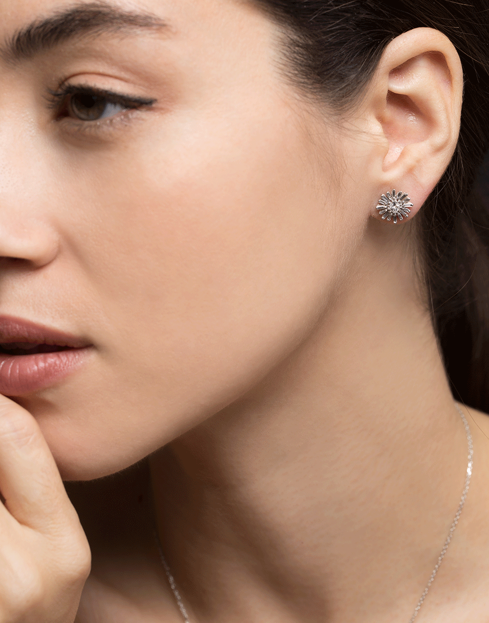 SUZANNE KALAN-Diamond Flower Earrings-WHITE GOLD