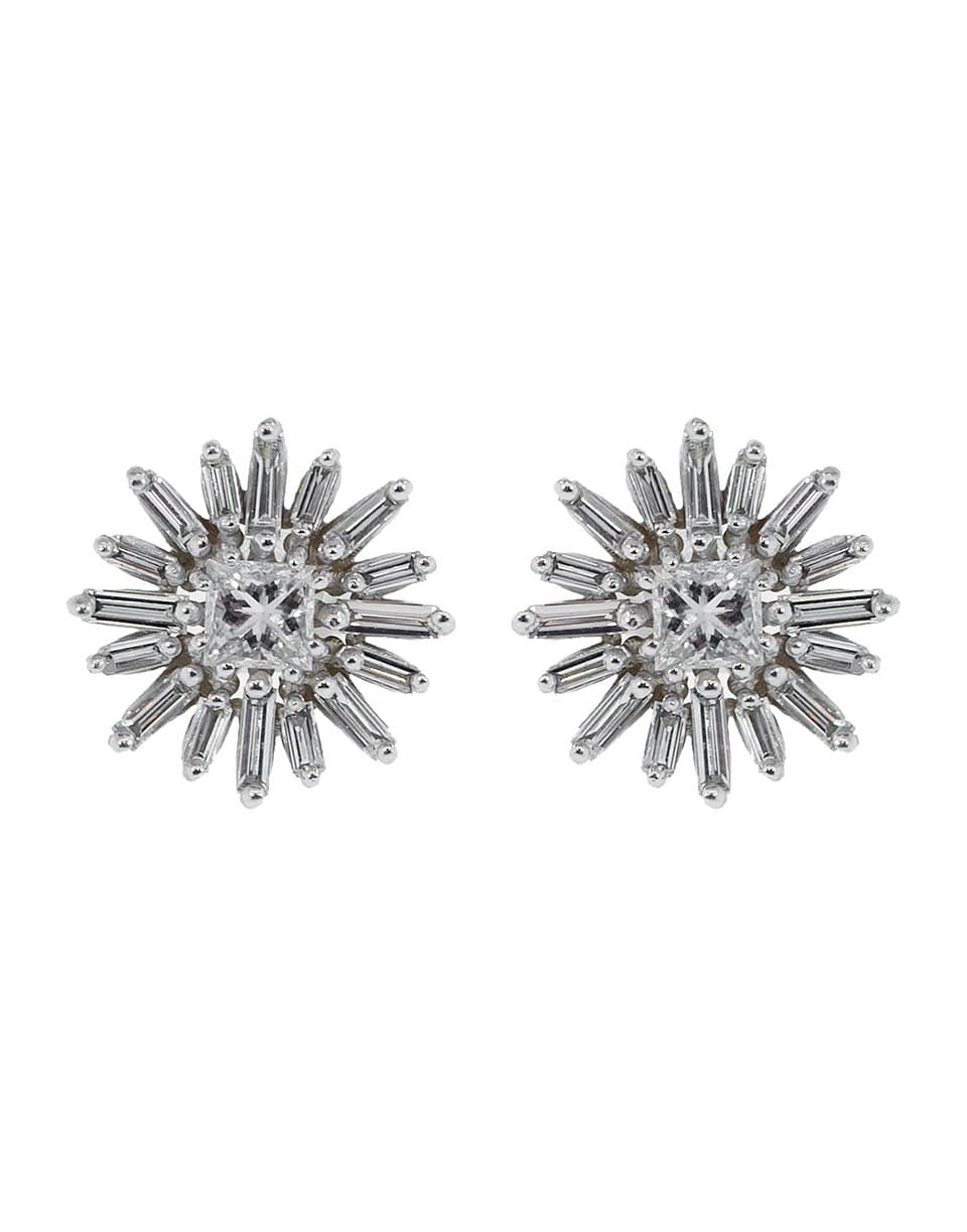 SUZANNE KALAN-Diamond Flower Earrings-WHITE GOLD