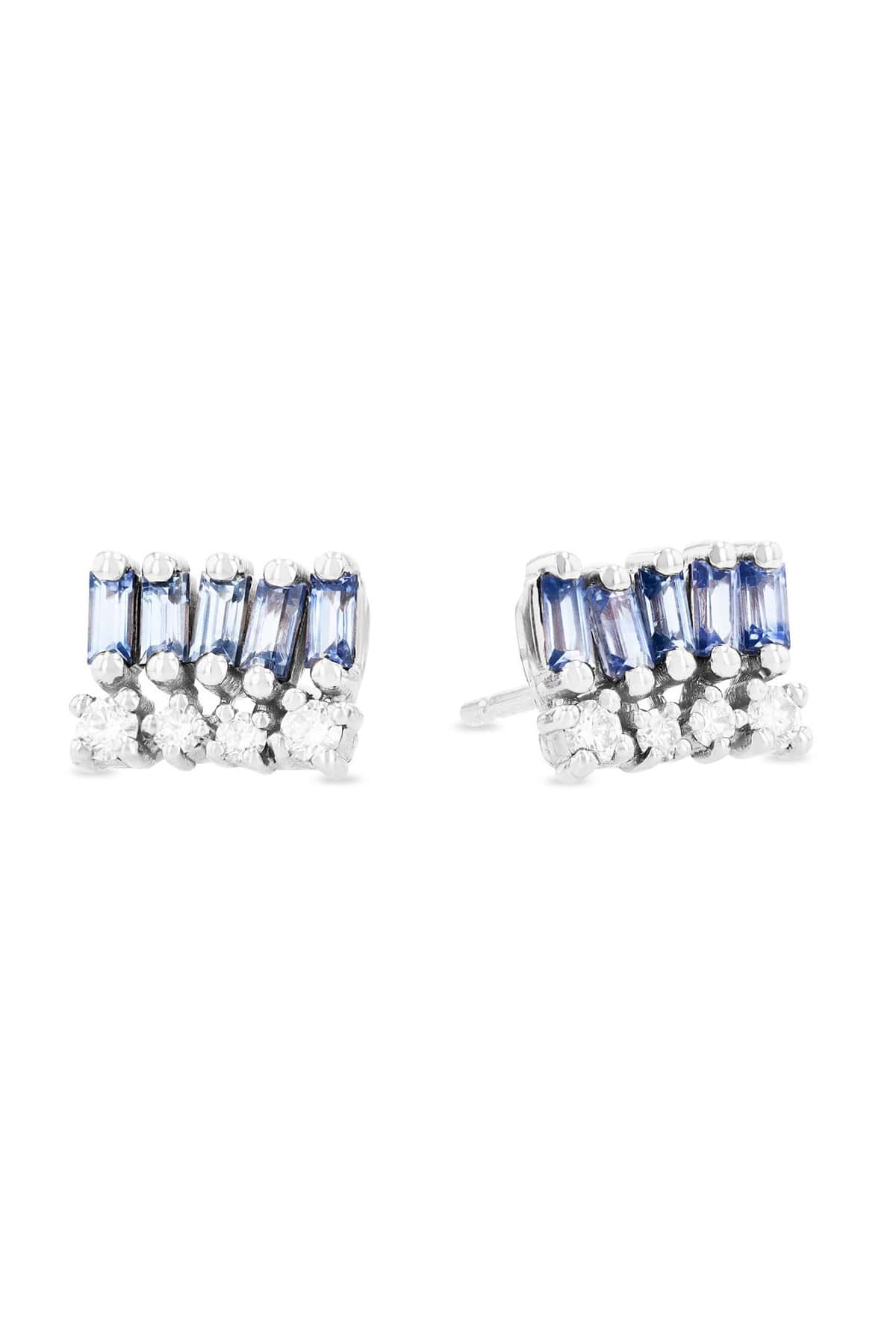 SUZANNE KALAN-Light Blue Sapphire Studs-WHITE GOLD