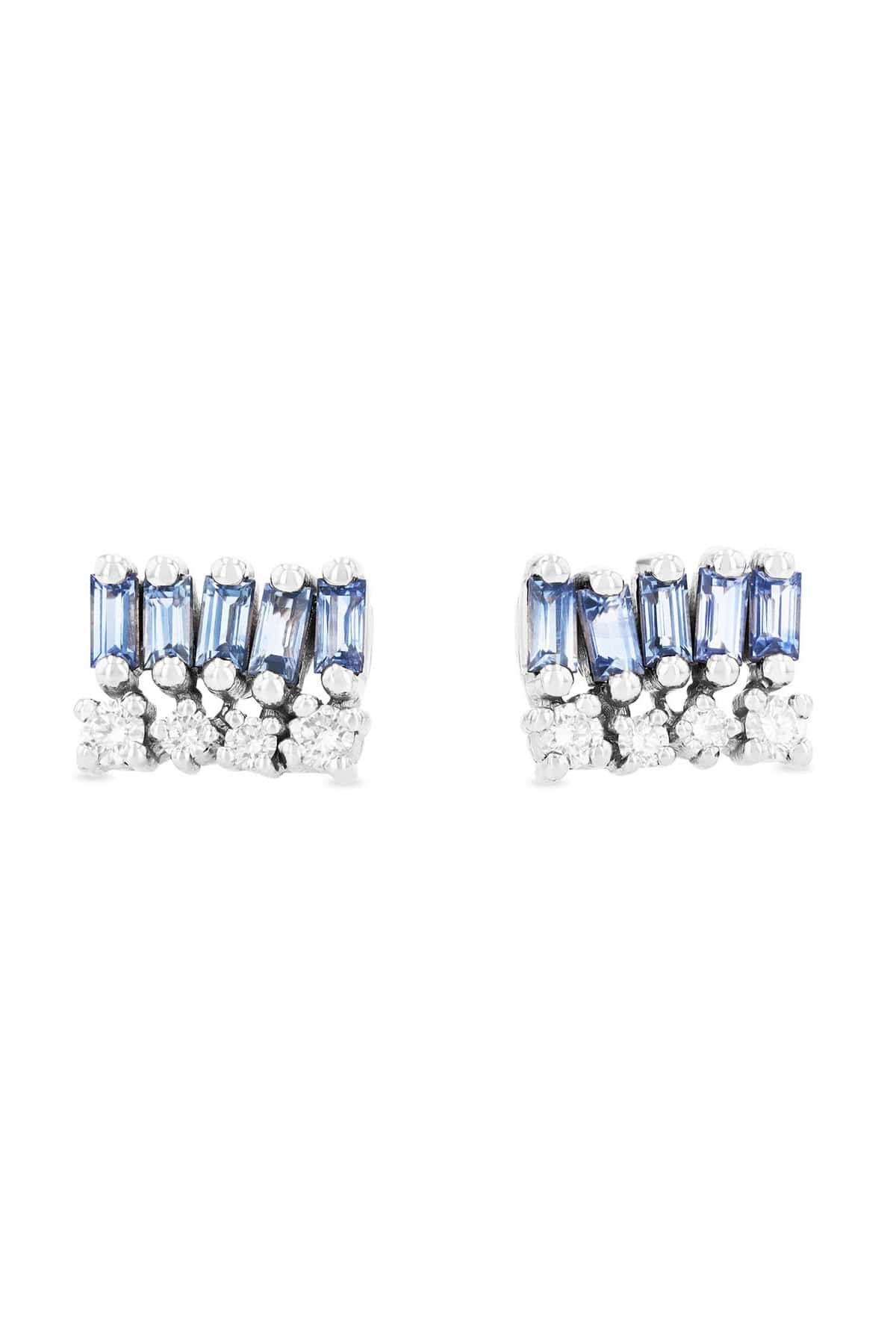 SUZANNE KALAN-Light Blue Sapphire Studs-WHITE GOLD