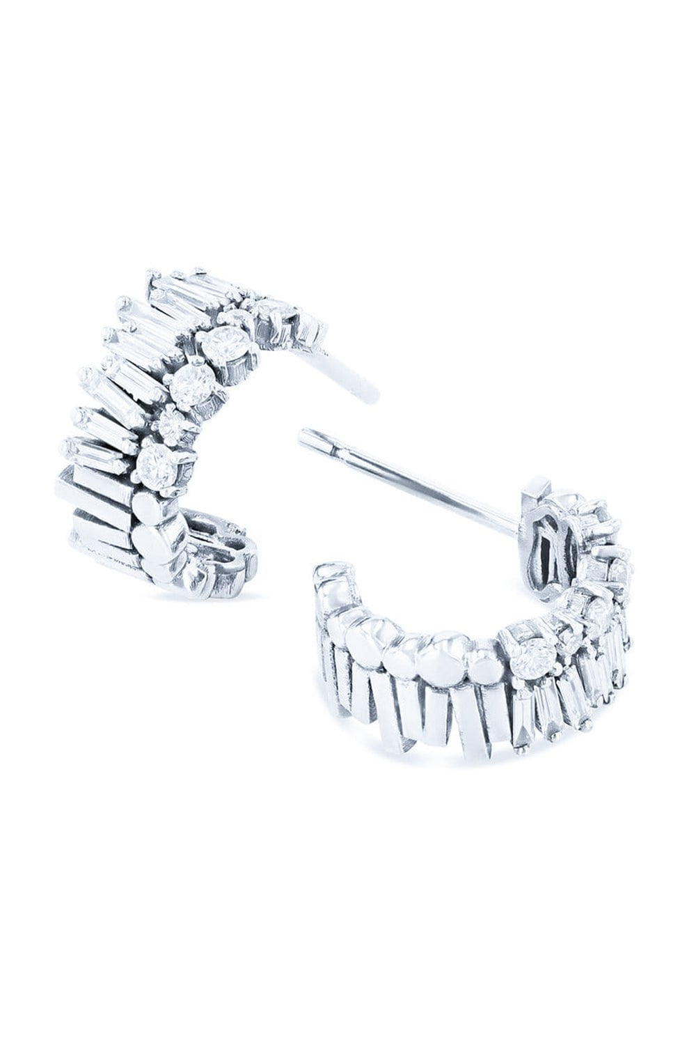 SUZANNE KALAN-Small Half Bliss Diamond Hoops-