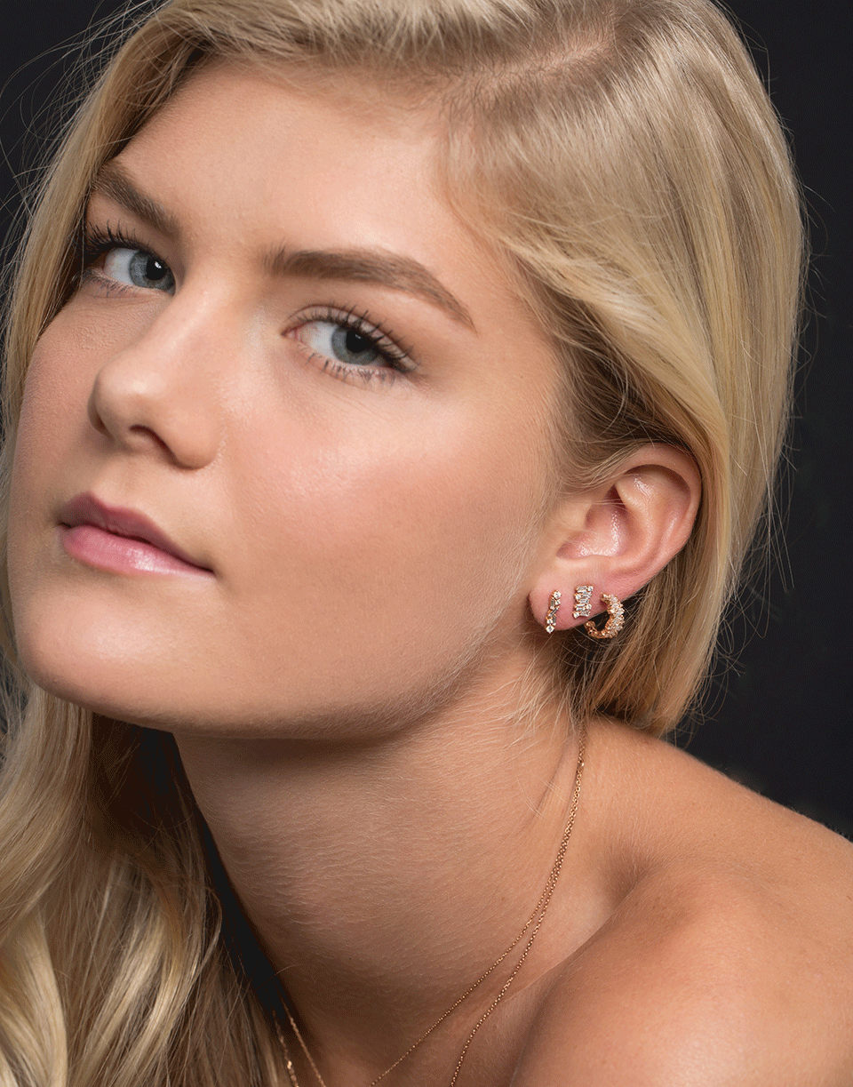 SUZANNE KALAN-Diamond Fireworks Hoops-YELLOW GOLD