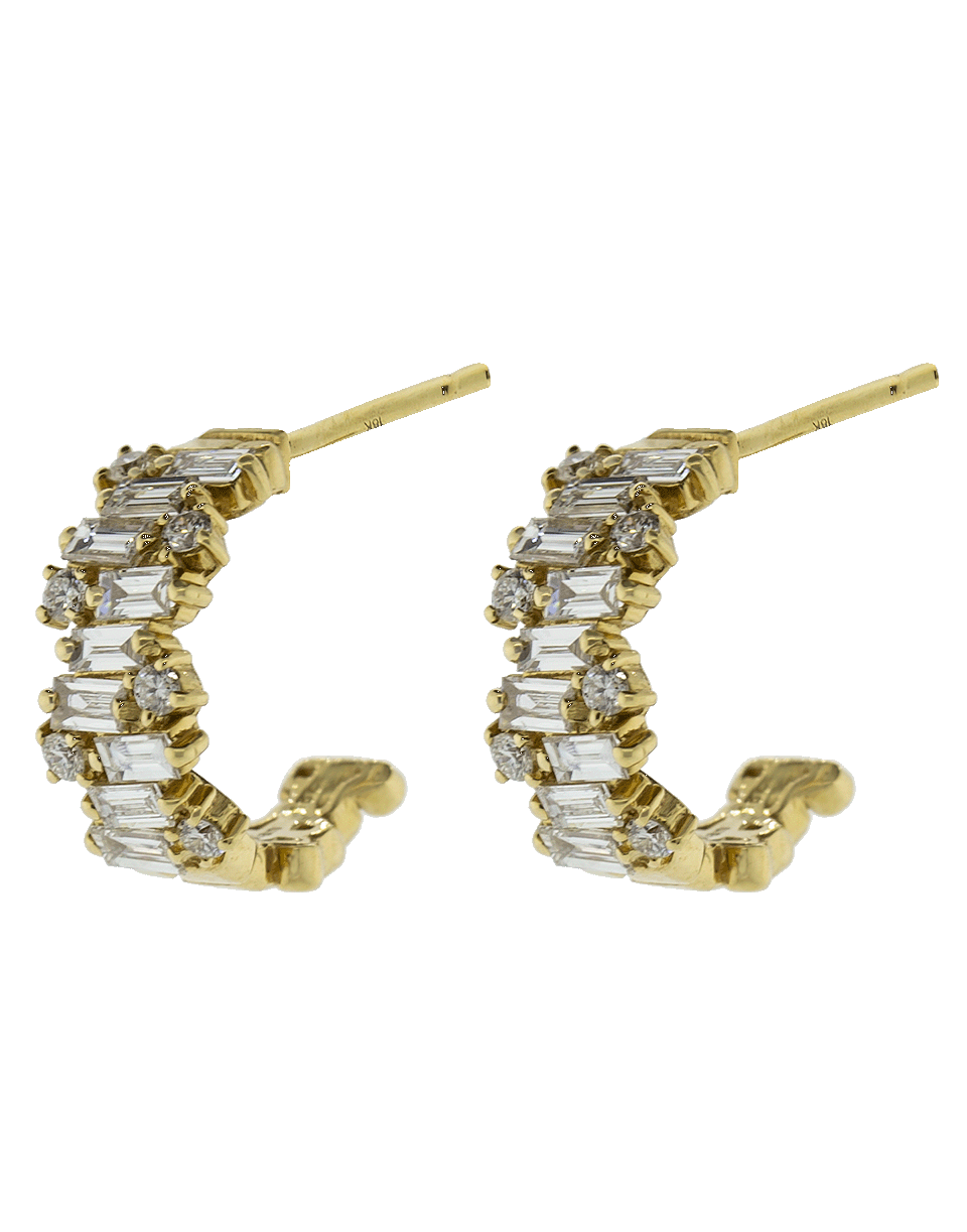 SUZANNE KALAN-Diamond Fireworks Hoops-YELLOW GOLD