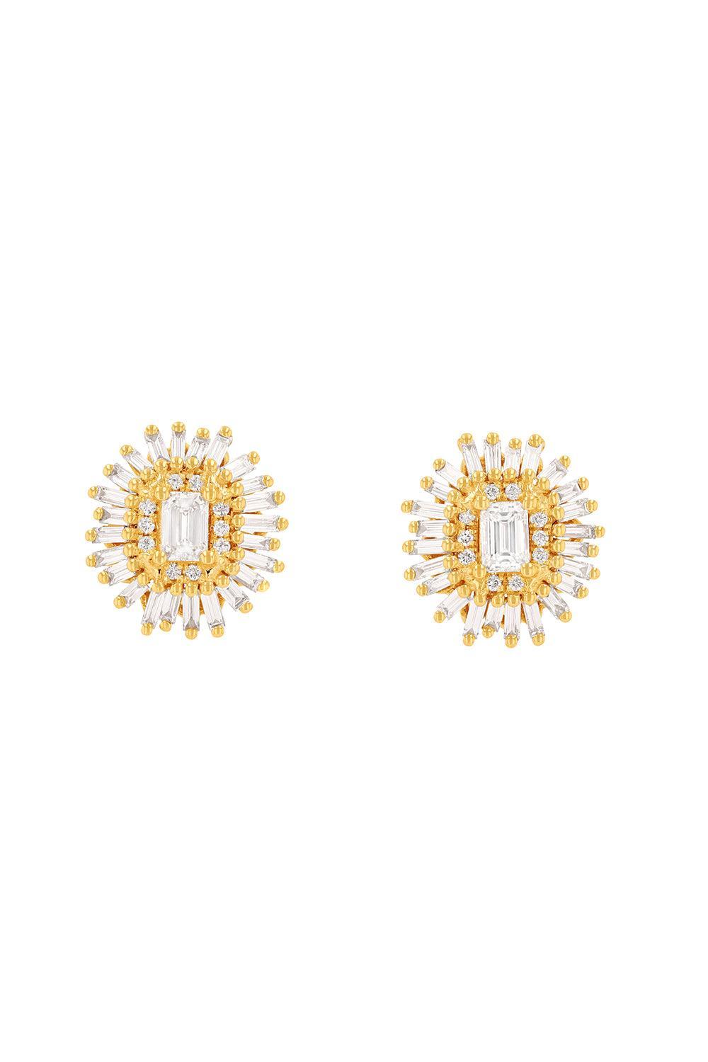 Diamond Flower Earrings-YELLOW GOLD-JEWELRYFINE JEWELEARRING-SUZANNE KALAN