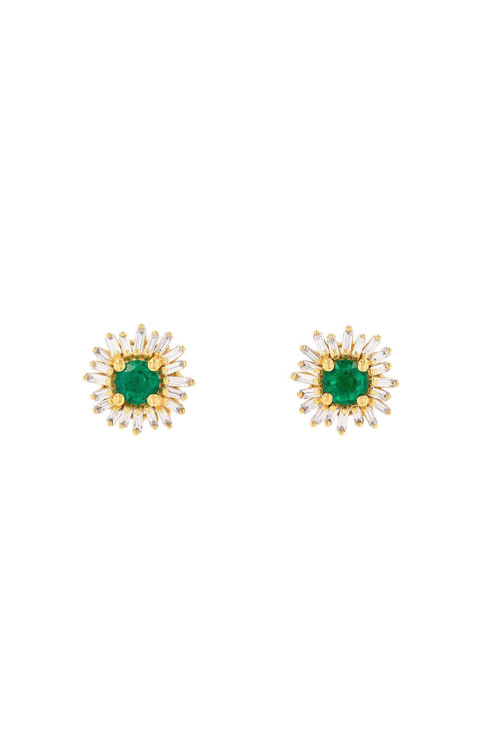 Emerald Stud Earrings-YELLOW GOLD-JEWELRYFINE JEWELEARRING-SUZANNE KALAN