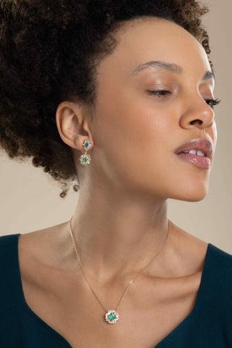 Opal Emerald Mini Drop Earrings-YELLOW GOLD-JEWELRYFINE JEWELEARRING-SUZANNE KALAN