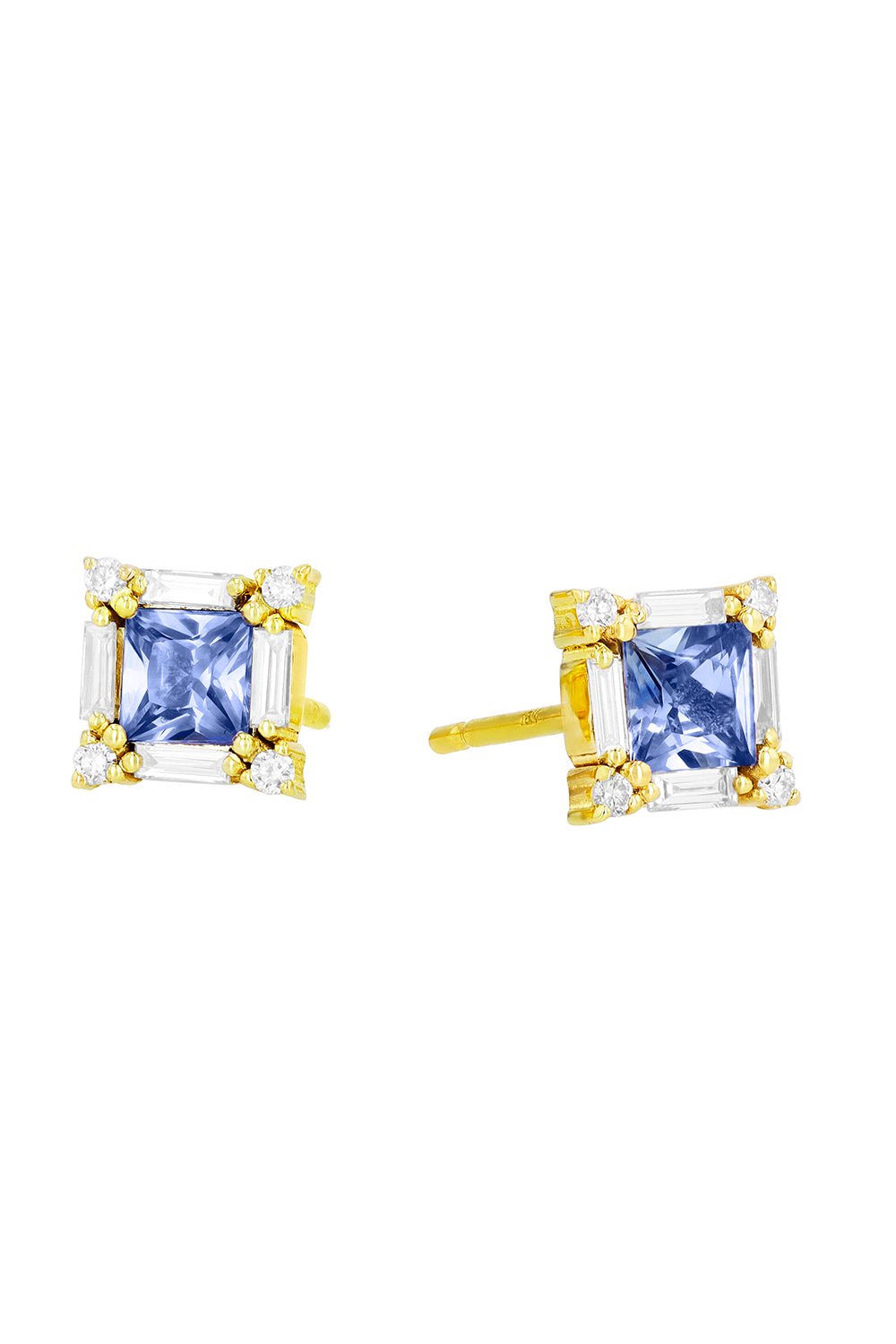 SUZANNE KALAN-Sapphire Stud Earrings-YELLOW GOLD