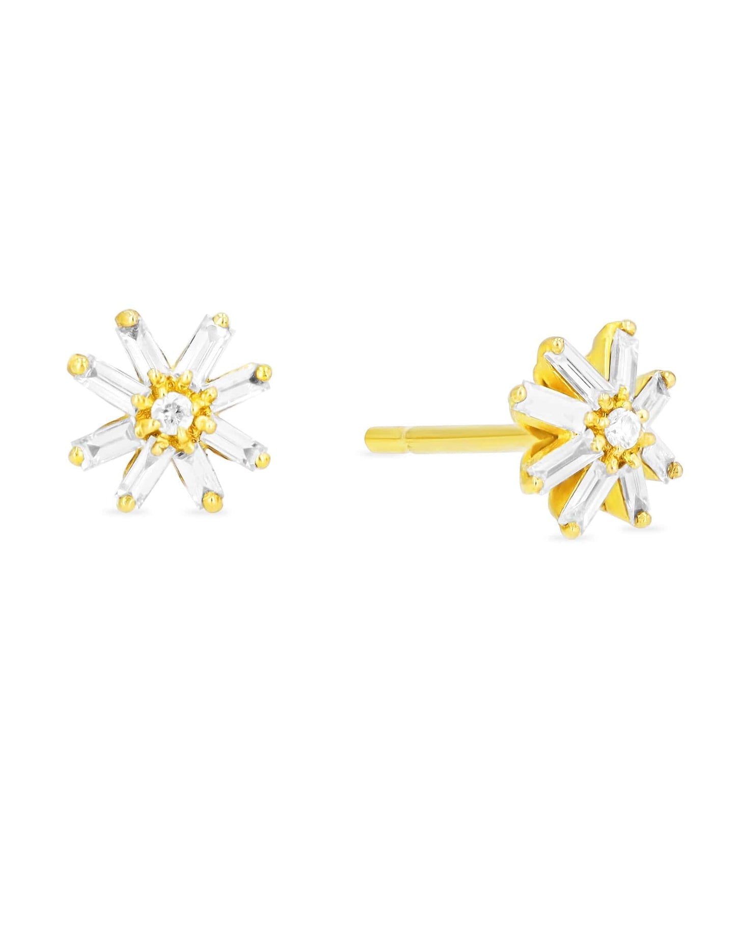 SUZANNE KALAN-Small Sunburst Stud Earrings-YELLOW GOLD