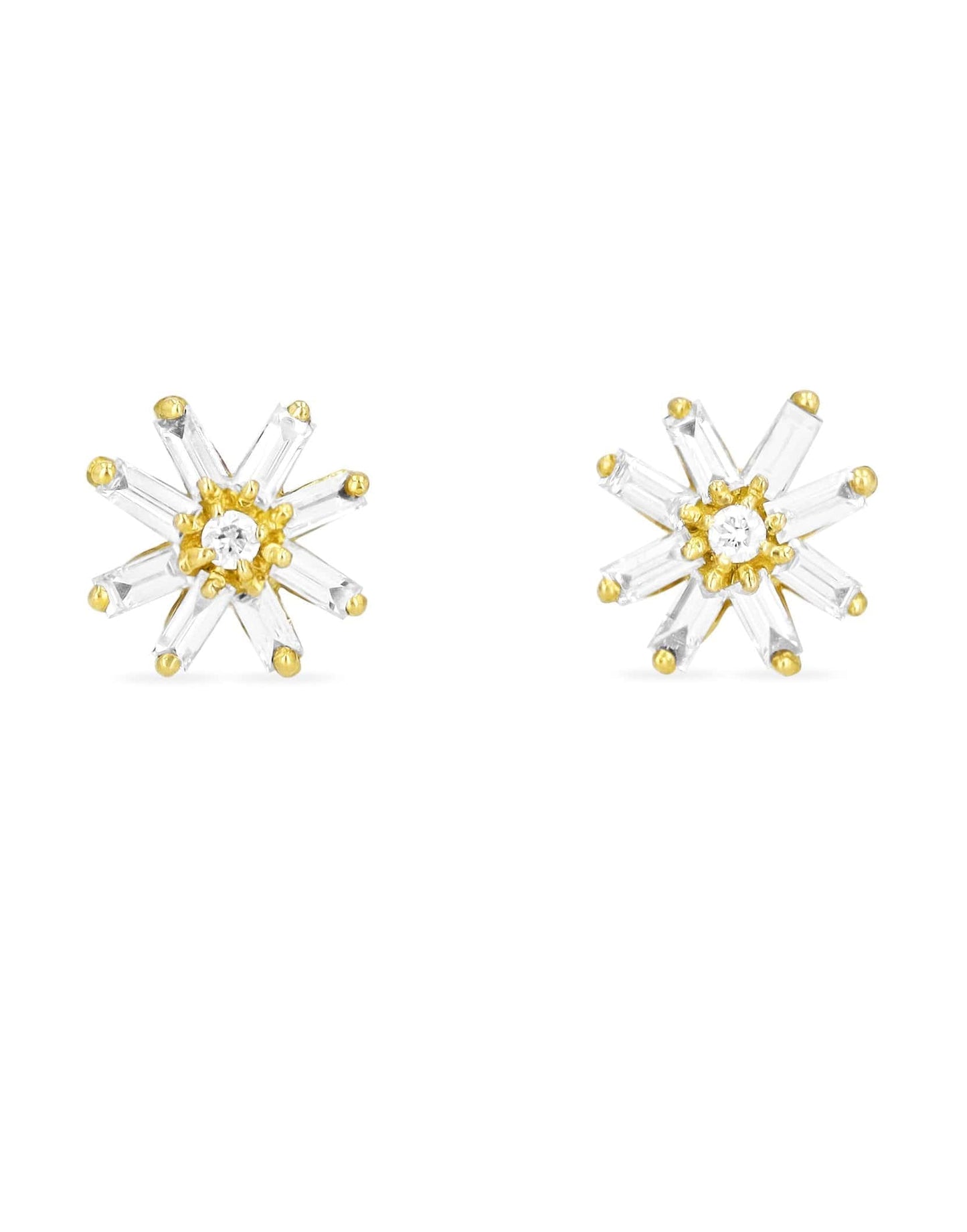 SUZANNE KALAN-Small Sunburst Stud Earrings-YELLOW GOLD