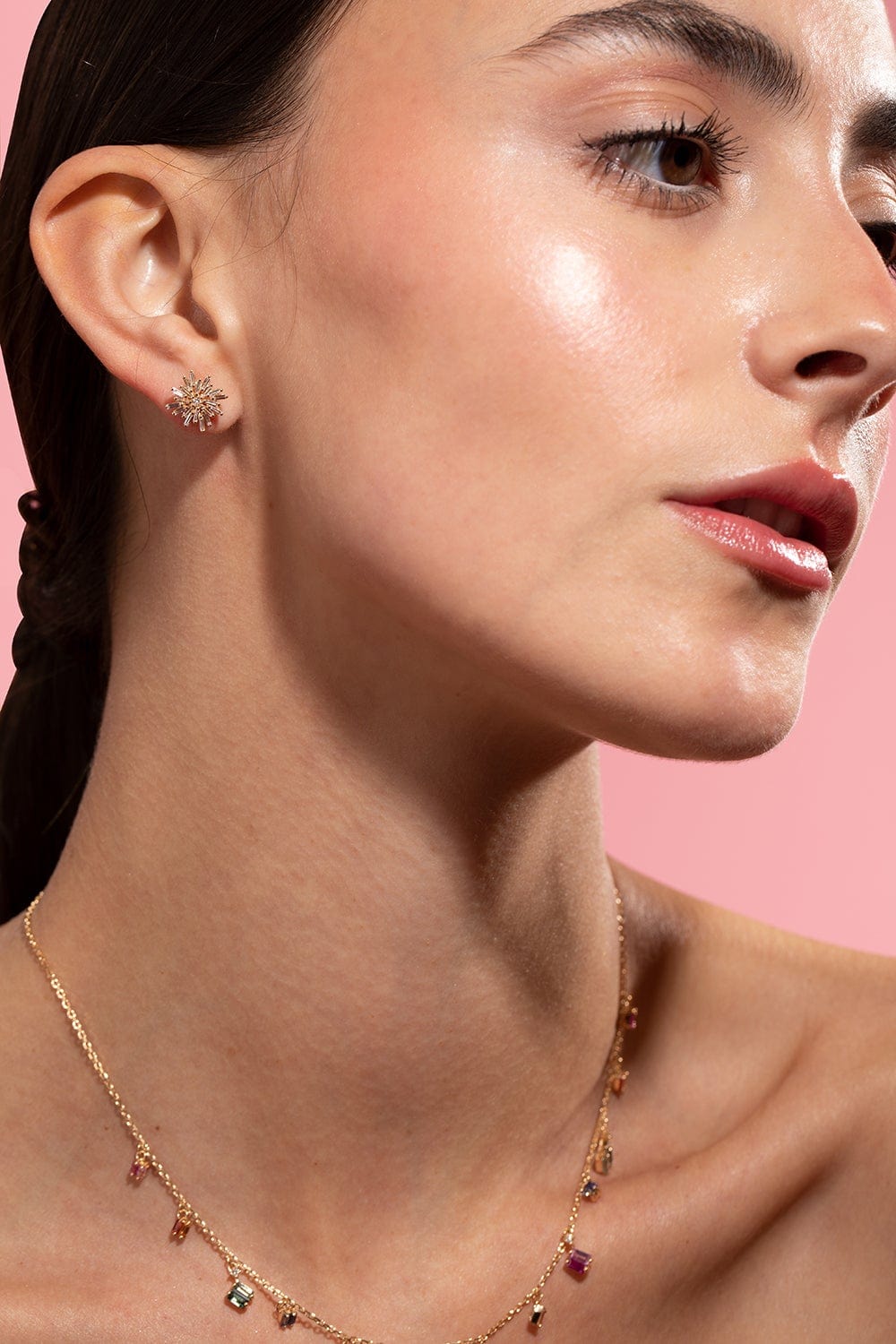SUZANNE KALAN-Snowflake Stud Earrings-YELLOW GOLD