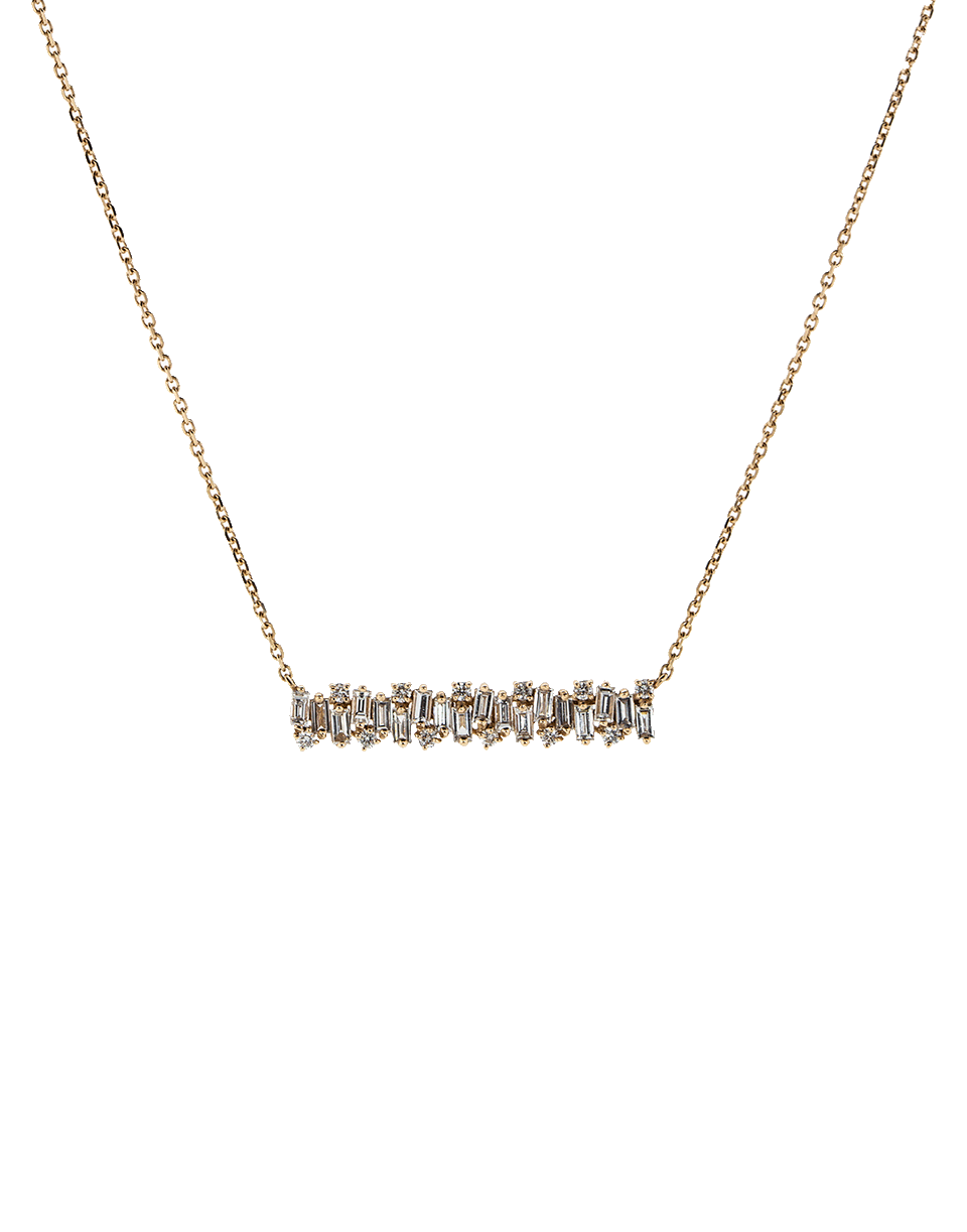 SUZANNE KALAN-Fireworks Diamond Bar Necklace-ROSE GOLD