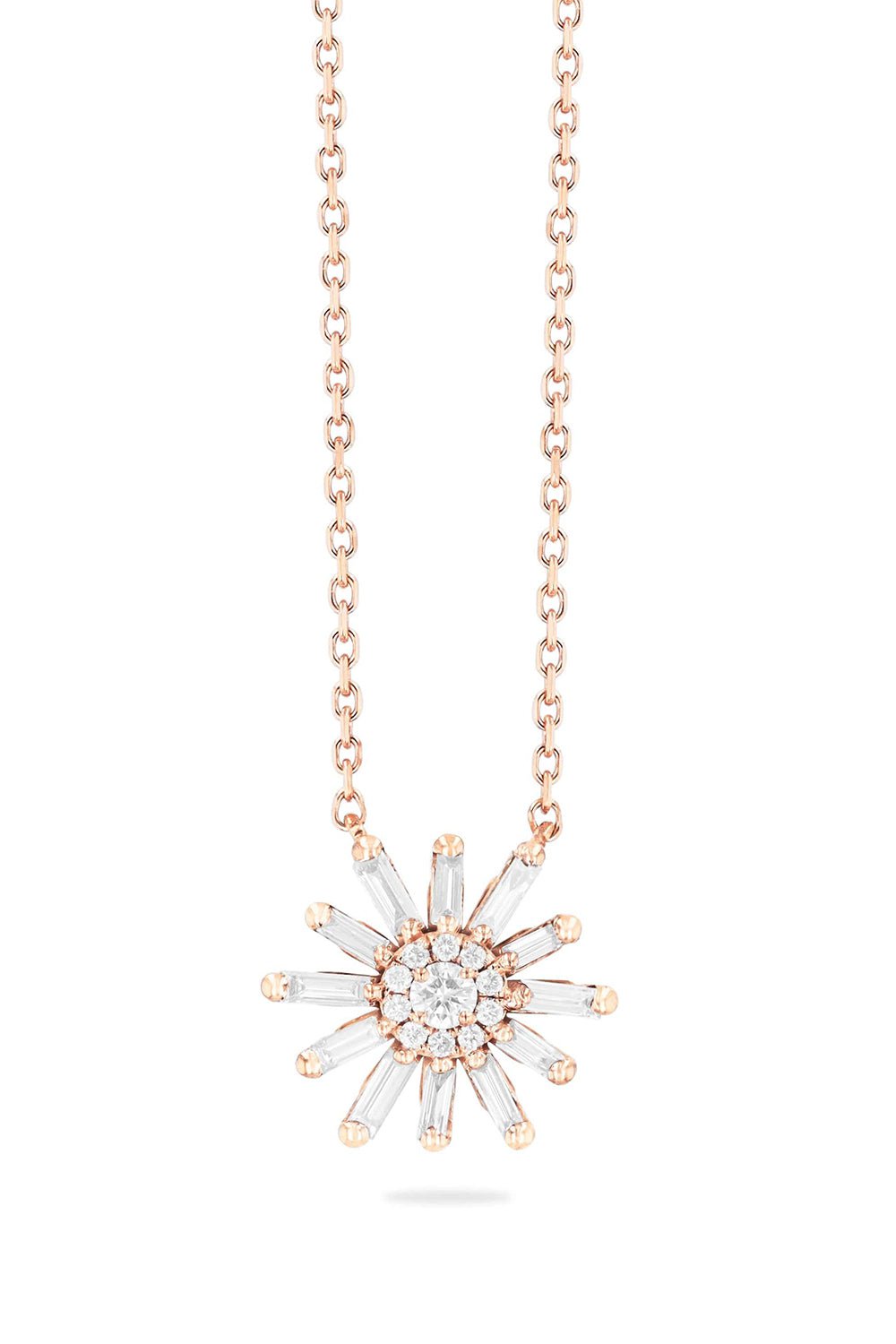 SUZANNE KALAN-Fireworks Diamond Flower Necklace-ROSE GOLD
