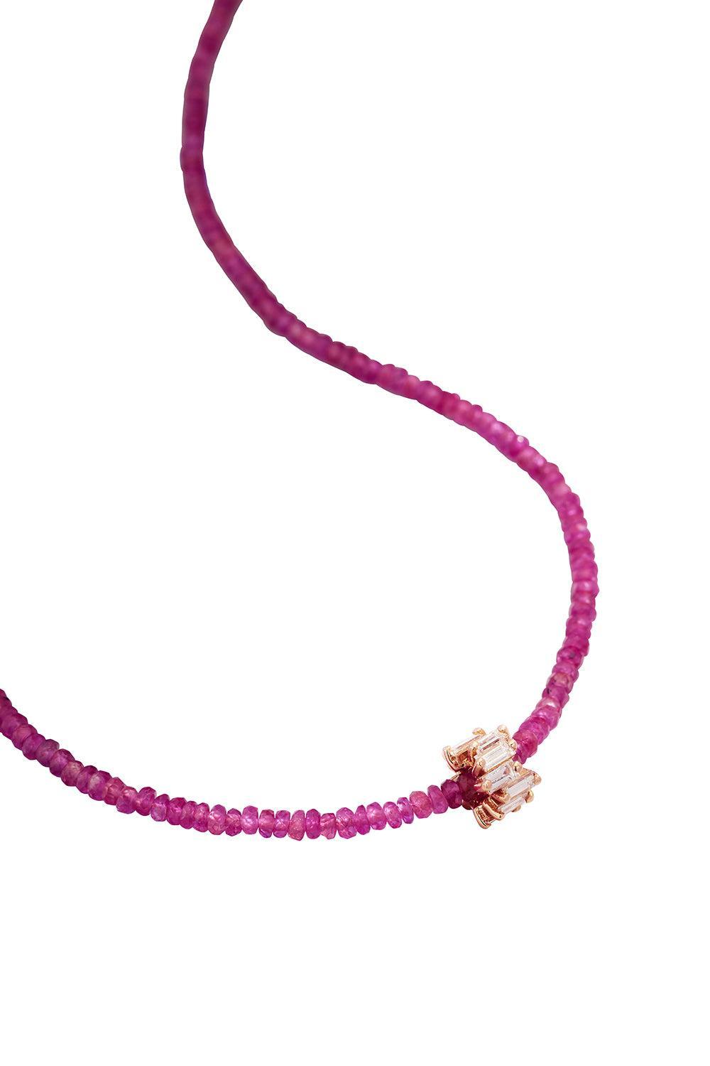 Infinite Pink Spinel Diamond Bead Necklace-ROSE GOLD-JEWELRYFINE JEWELNECKLACE O-SUZANNE KALAN