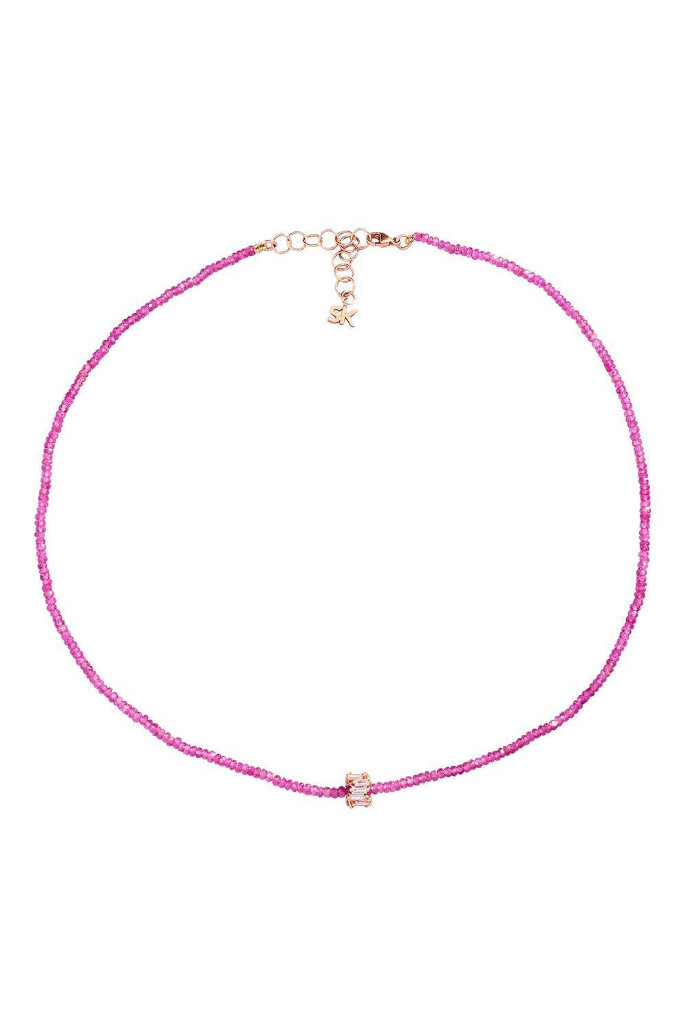 Infinite Pink Spinel Diamond Bead Necklace-ROSE GOLD-JEWELRYFINE JEWELNECKLACE O-SUZANNE KALAN
