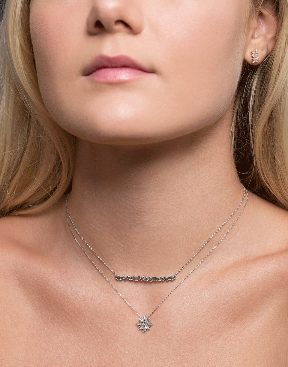 SUZANNE KALAN-Fireworks Diamond Bar Necklace-WHITE GOLD