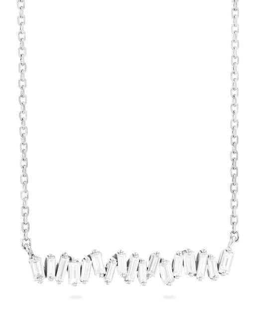 SUZANNE KALAN-Fireworks Diamond Bar Necklace - White Gold-WHITE GOLD