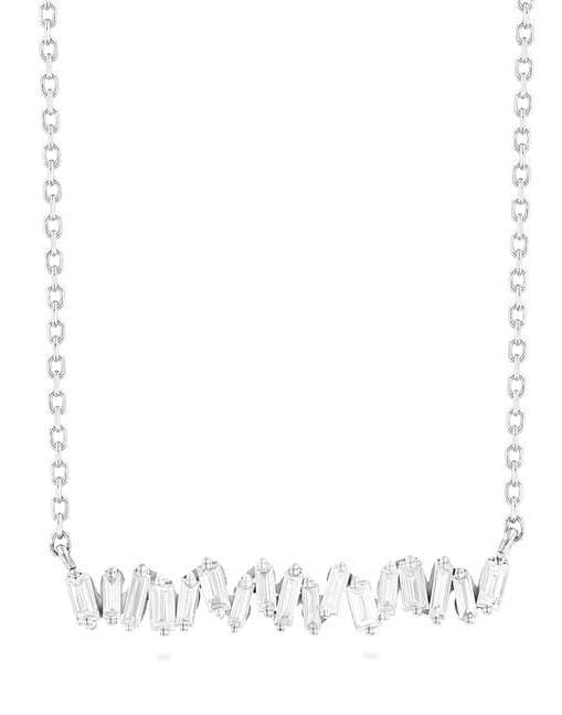 SUZANNE KALAN-Fireworks Diamond Bar Necklace - White Gold-WHITE GOLD