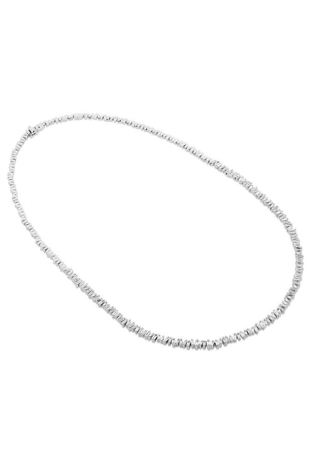 SUZANNE KALAN-Fireworks Mini Baguette Tennis Necklace-WHITE GOLD