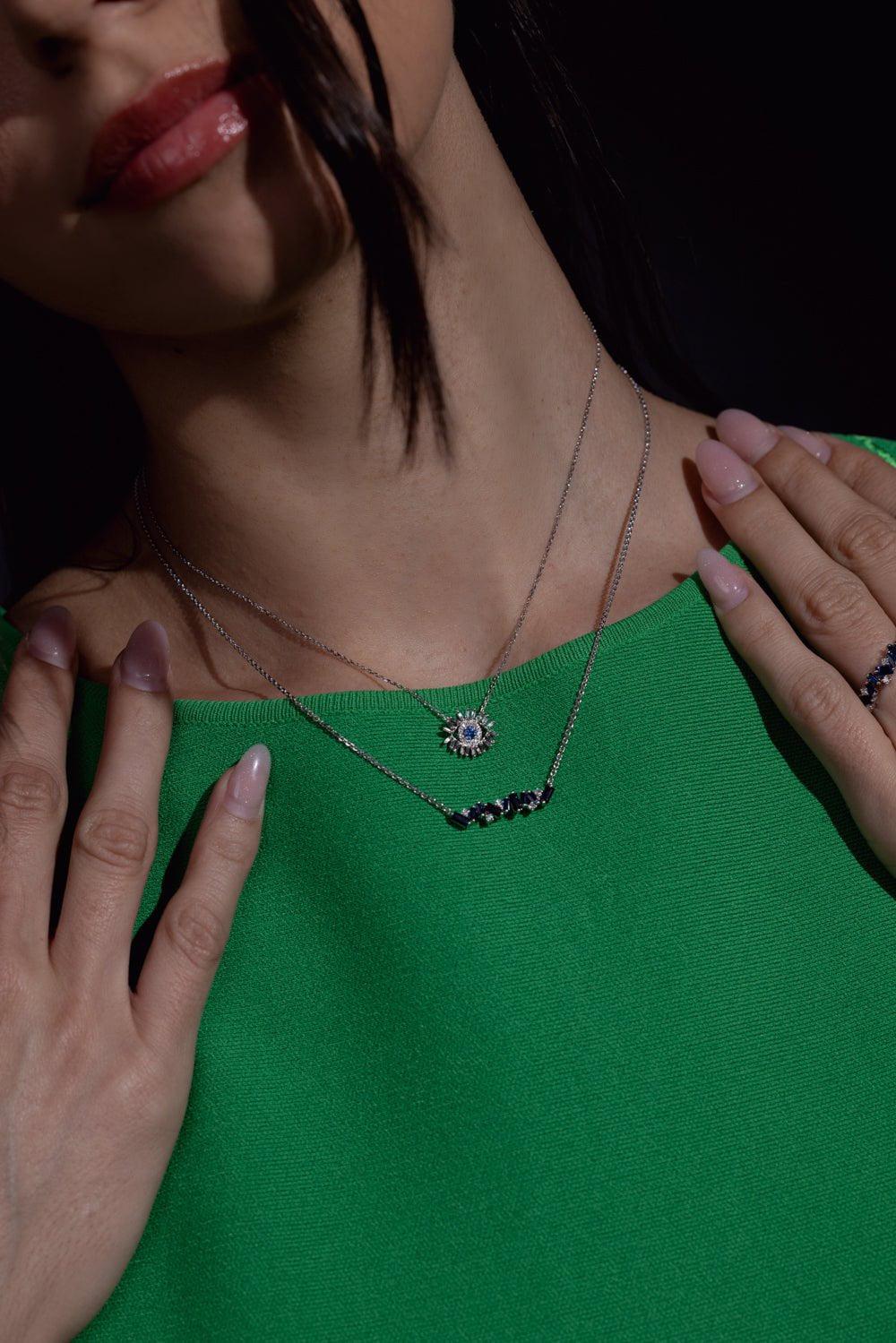 SUZANNE KALAN-Frenzy Sapphire Pendant Necklace-WHITE GOLD