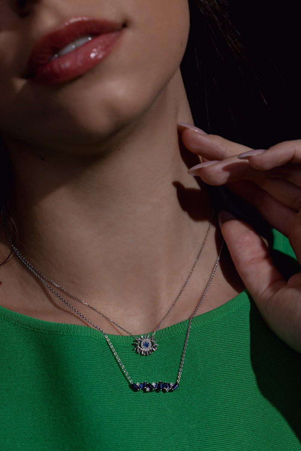 SUZANNE KALAN-Frenzy Sapphire Pendant Necklace-WHITE GOLD