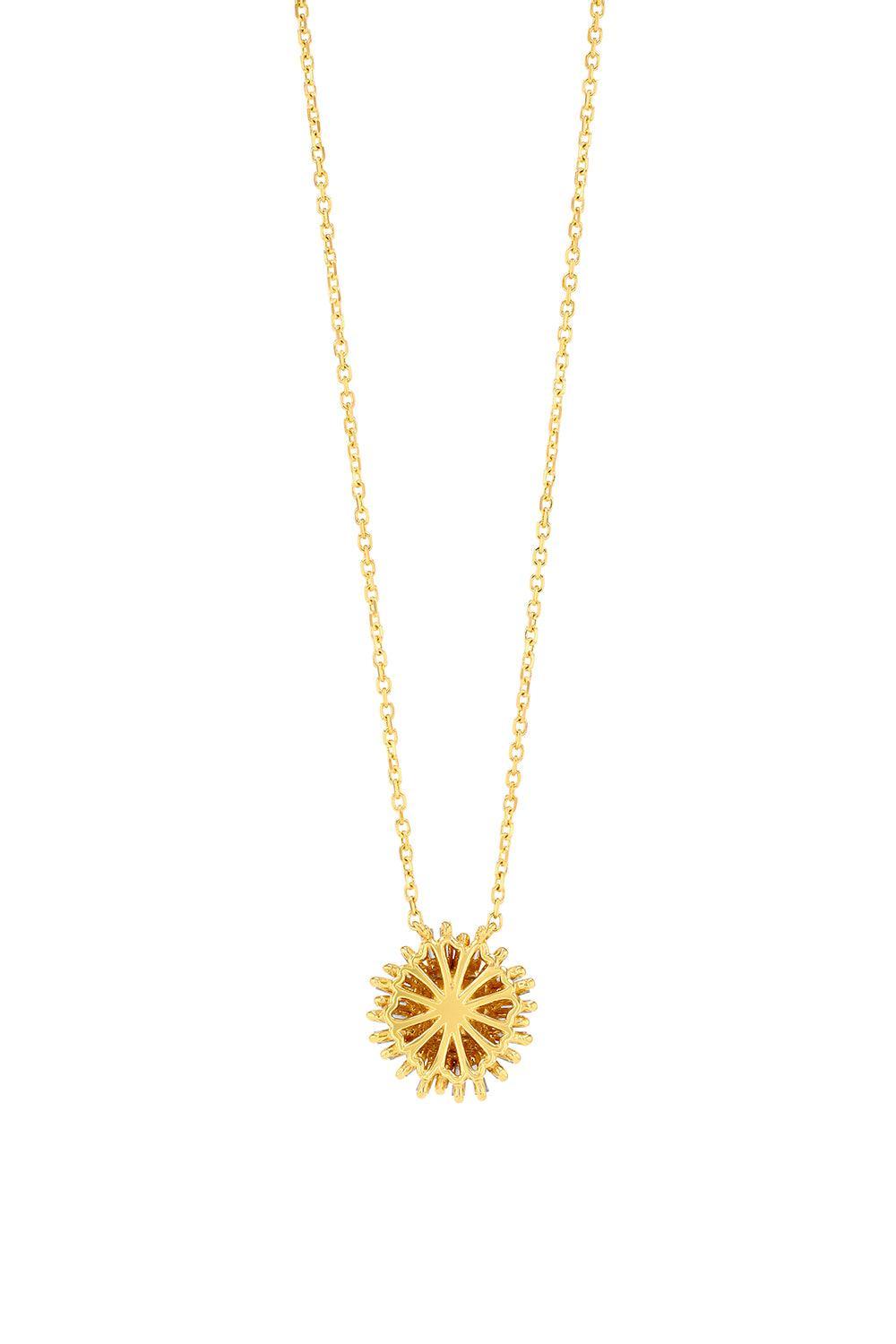 Diamond Flower Pendant Necklace-YELLOW GOLD-JEWELRYFINE JEWELNECKLACE O-SUZANNE KALAN