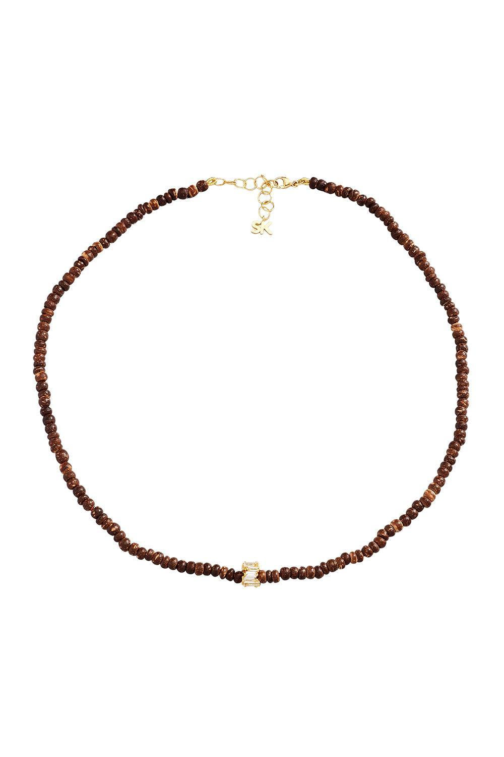 Infinite Wood Diamond Bead Necklace-YELLOW GOLD-JEWELRYFINE JEWELNECKLACE O-SUZANNE KALAN