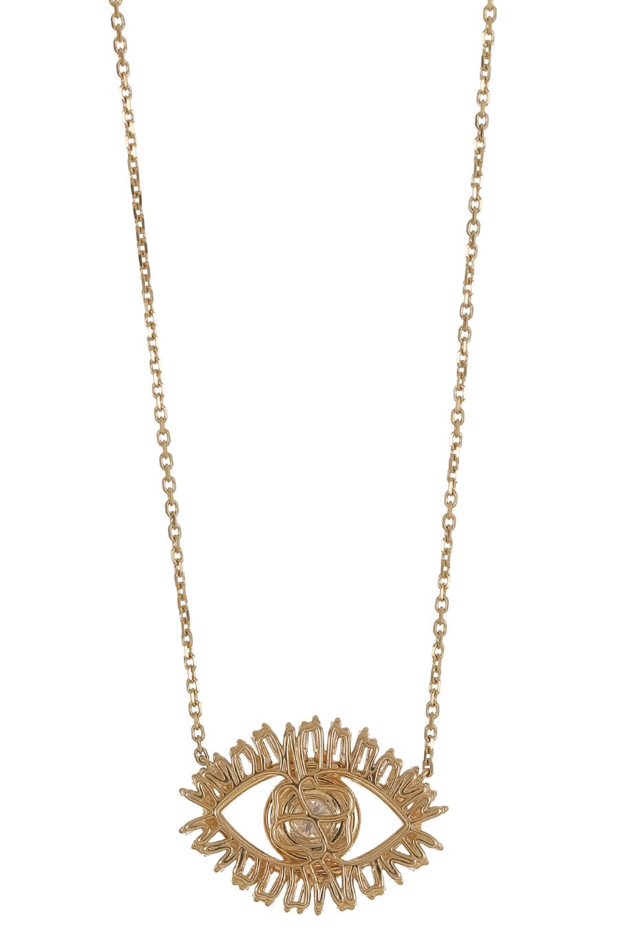 SUZANNE KALAN-Large Fireworks Evil Eye Necklace-YELLOW GOLD