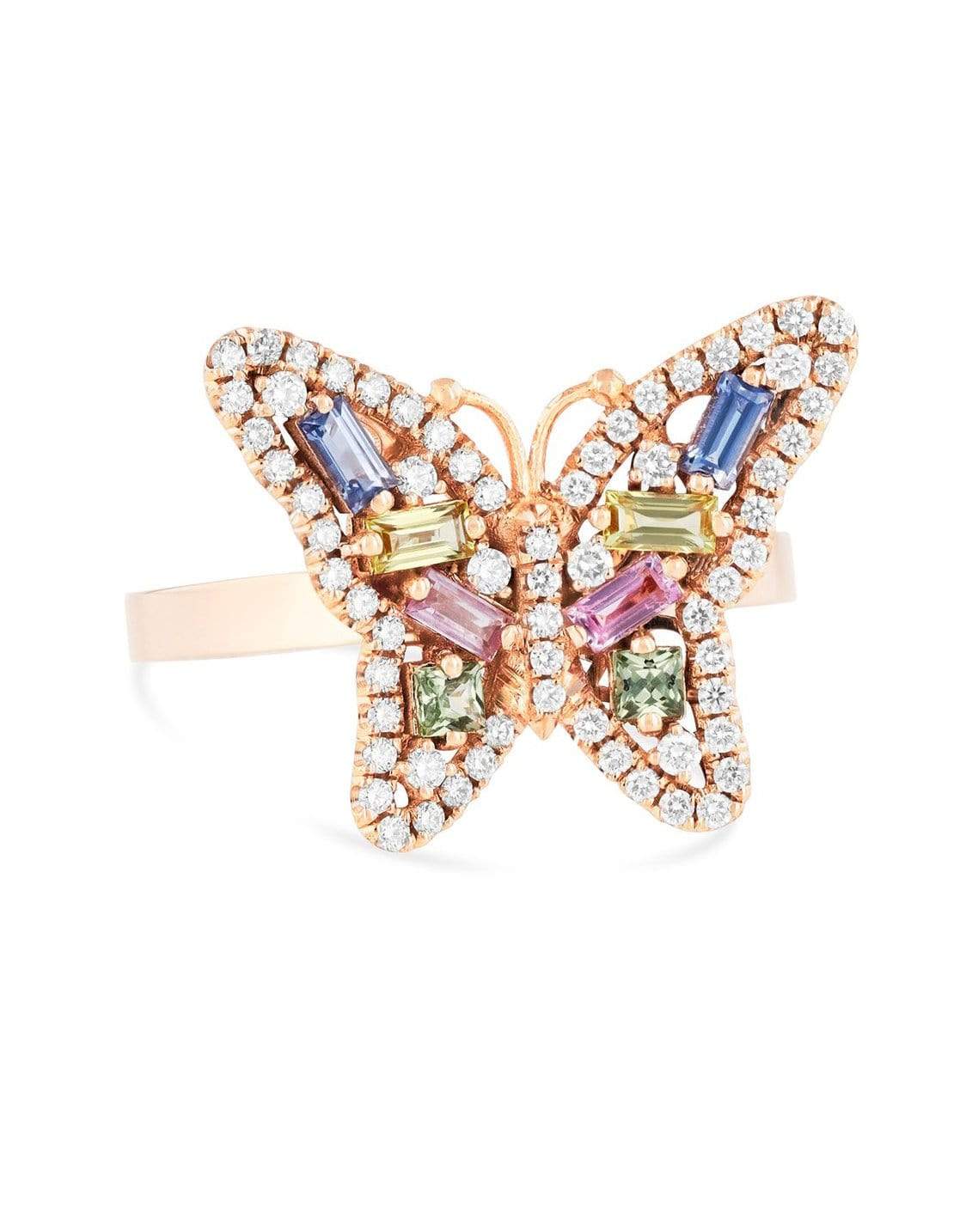 SUZANNE KALAN-Pastel Sapphire Fireworks Butterfly Ring-ROSE GOLD