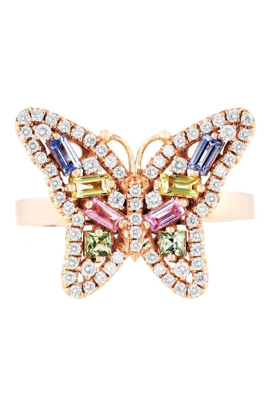 SUZANNE KALAN-Pastel Sapphire Fireworks Butterfly Ring-ROSE GOLD