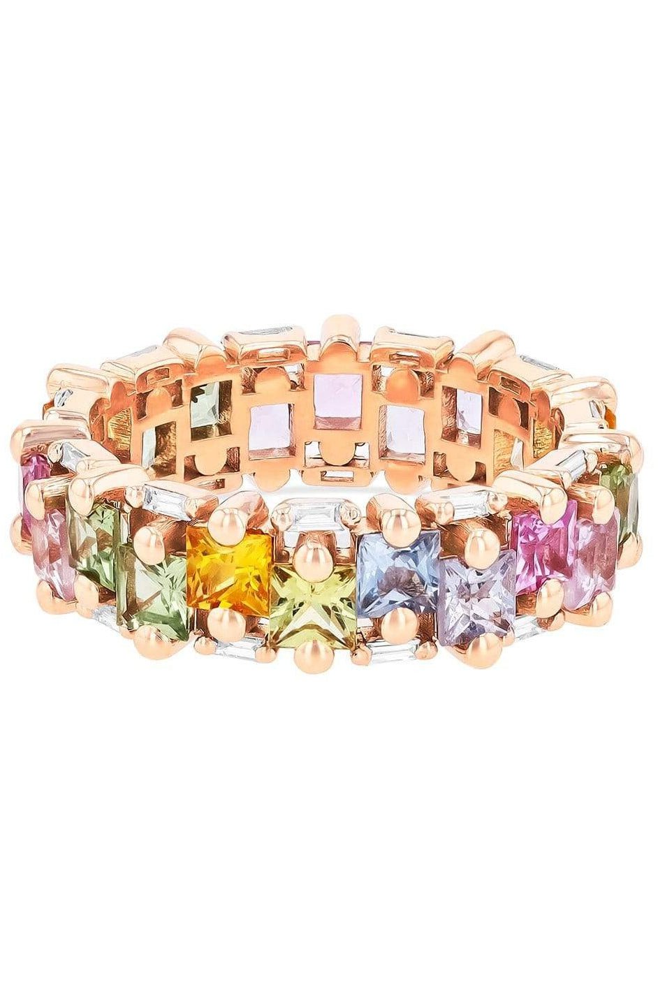 SUZANNE KALAN-Pastel Sapphire and Diamond Eternity Band-ROSE GOLD