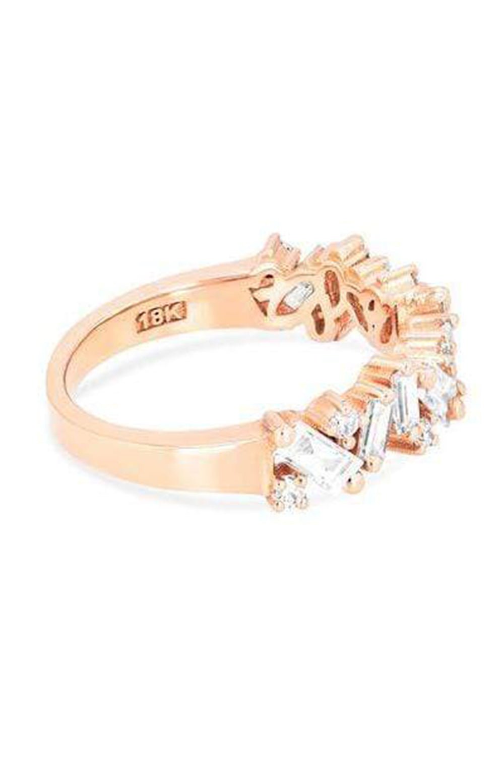 SUZANNE KALAN-Diamond Icon Half Band Ring - Rose Gold-ROSE GOLD