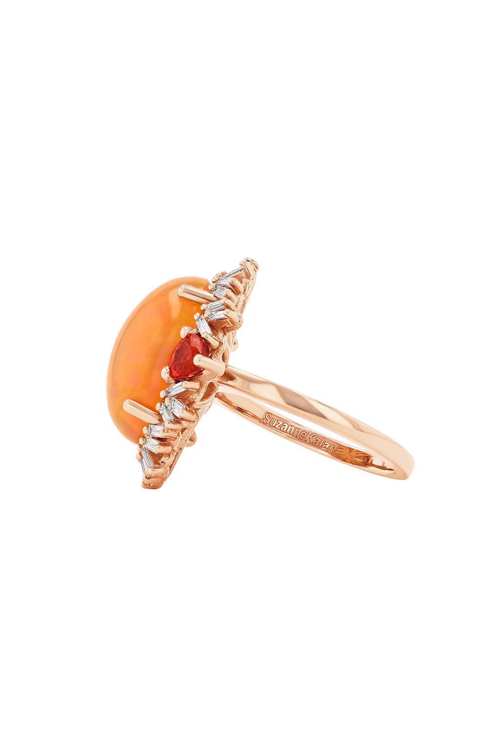 Oval Opal Diamond Portrait Ring-ROSE GOLD-6.5-JEWELRYFINE JEWELRING-SUZANNE KALAN