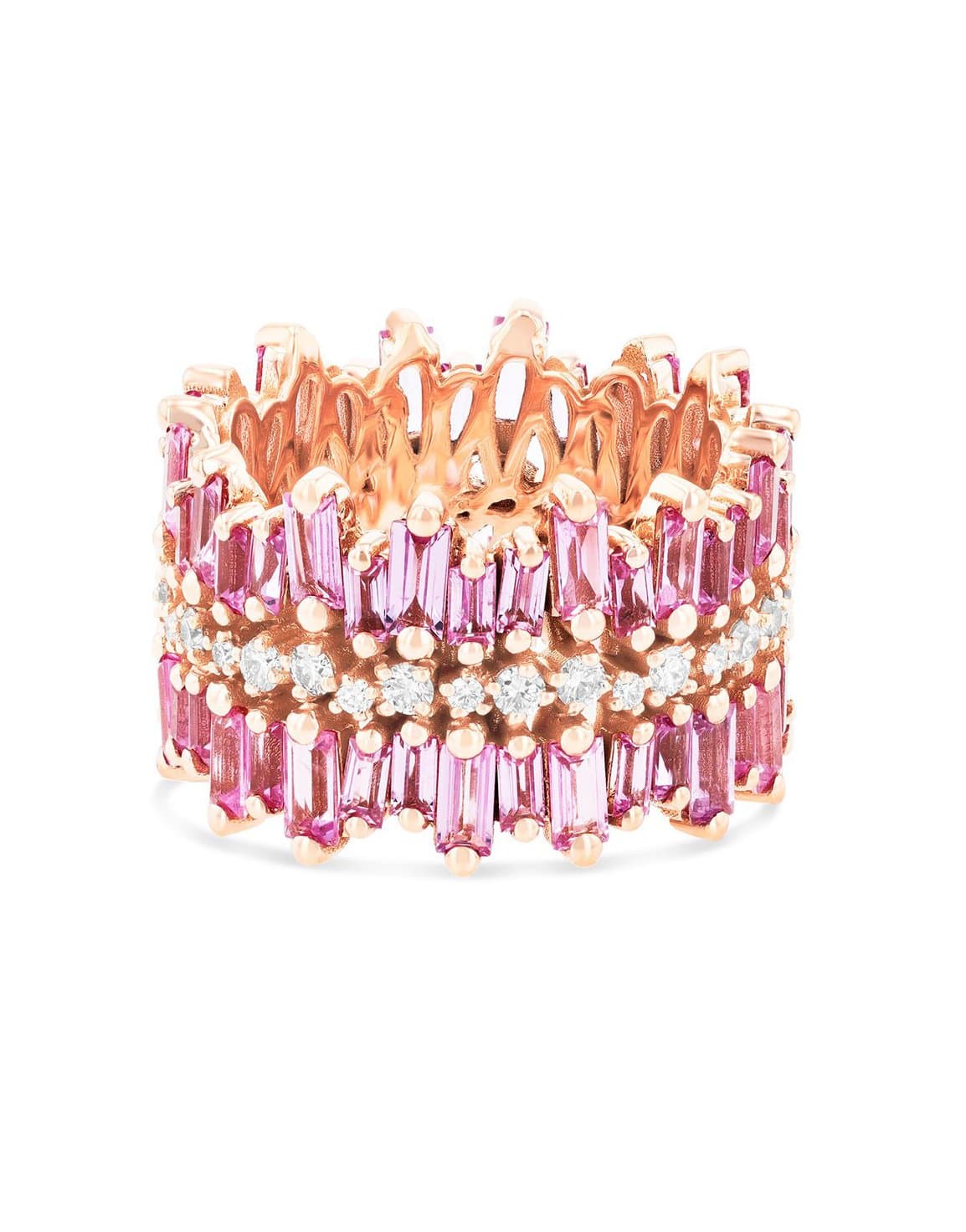 SUZANNE KALAN-Sansa Pink Sapphire Eternity Band-ROSE GOLD
