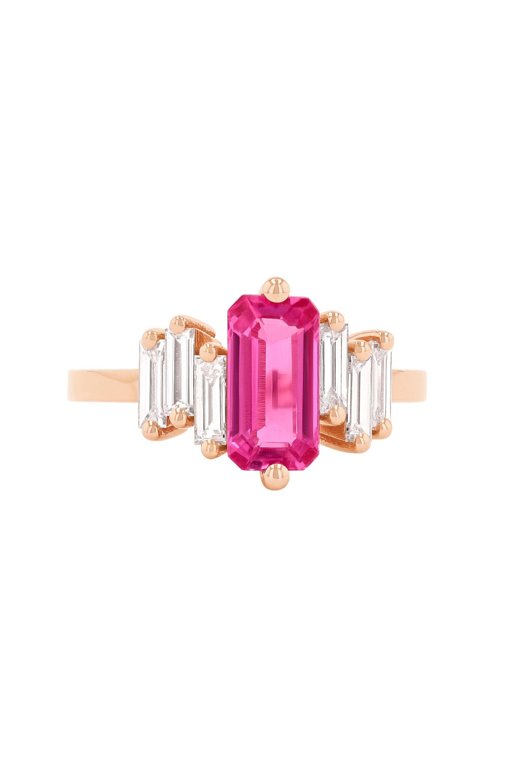 SUZANNE KALAN-Pink Sapphire Diamond Ring-ROSE GOLD